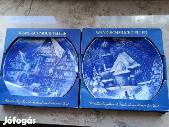 Royal Bavaria 1976 Karácsonyi Porcelán Falitányér szett (2 db)