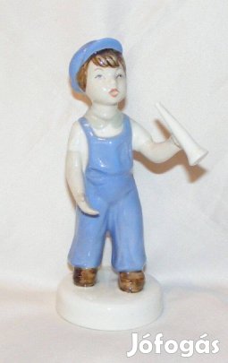 Royal Dux porcelán fiú figura