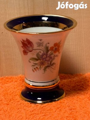 Royal Dux porcelán virágos váza