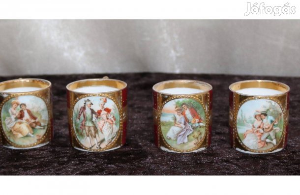Royal Vienna -Royal Wien porcelán kávéscsésze zsáner jelenettel