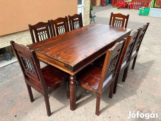 Rózsafa asztal 8 db székkel eladó