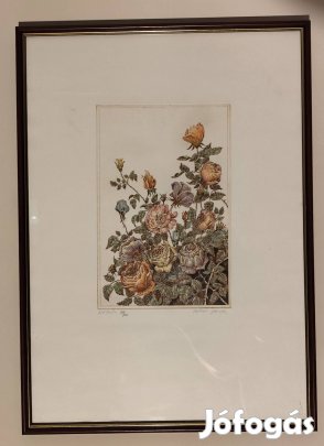 Rózsák rézkarc 59x43cm 