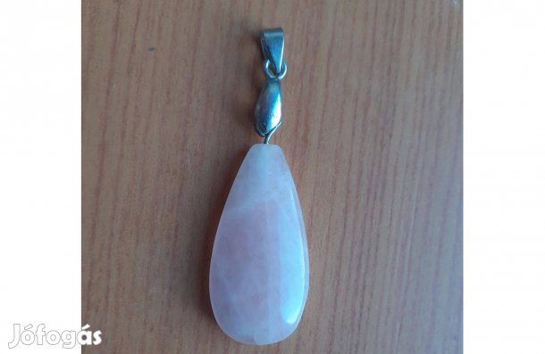 Rózsakvarc + ezüst medál