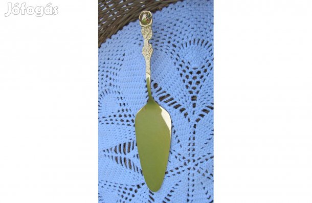 Rózsás végű tortalapát, 20 karátos arannyal bevont