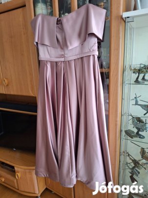 Rózsaszín alkalmi ruha fehér boleróval eladó +36707712817