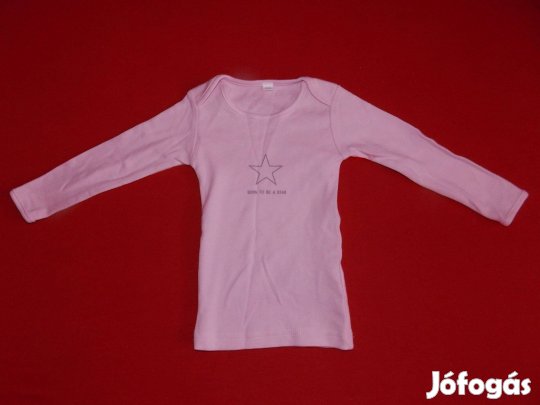 Rózsaszín borítéknyakú hosszú ujjú póló felső 80-as, 1 évesre