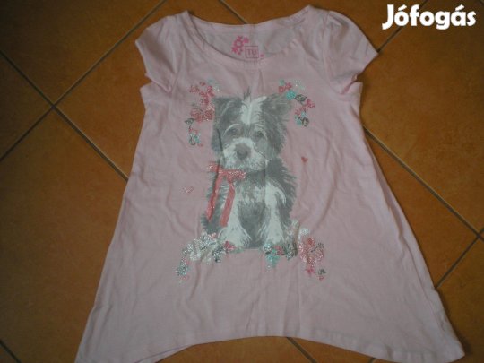 Rózsaszín felső, ruha nagyjából 7 éves kislányra édes kutyával