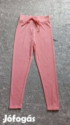 Rózsaszín gumis, magas derekú cicanadrág, leggings, sport nadrág