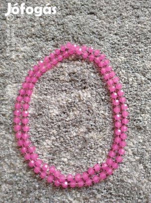 Rózsaszín hosszú bizsu nyaklánc