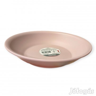 Rózsaszín mély műanyag tányér 18 cm