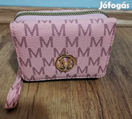 Rózsaszín női pénztárca kompakt cipzáras Új