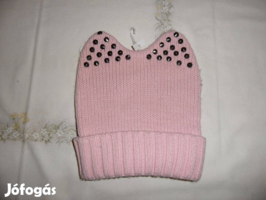 Rózsaszín női sapka ( cicafüles)