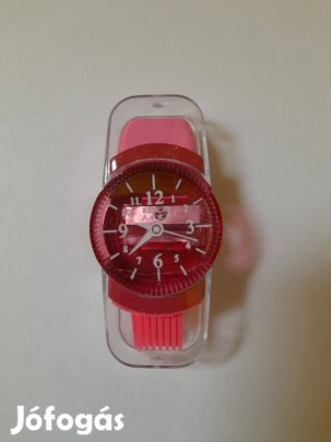 Rózsaszín óra: radír és hegyező együtt új