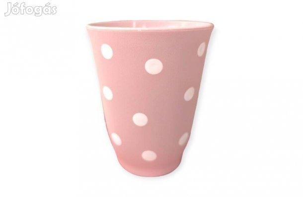 Rózsaszín pöttyös műanyag pohár 350 ml