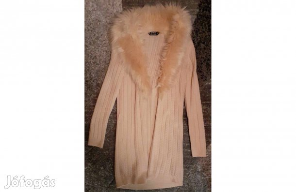 Rózsaszín szőrmés kardigán xs