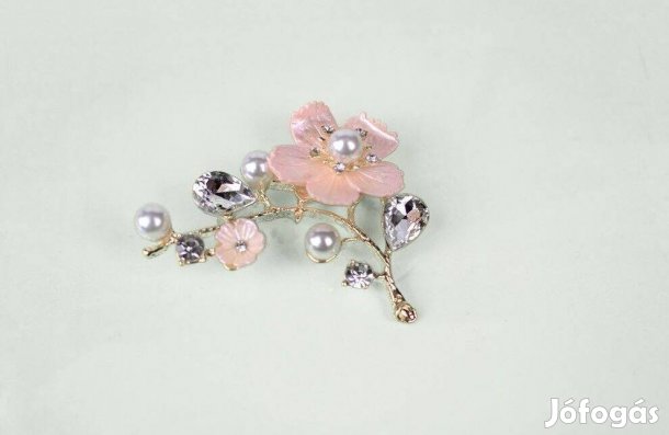 Rózsaszín virágos/ Pipacsos- Bross, Kitűző