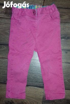 Rózsaszínű pöttyös farmernadrág