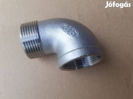 Rozsdamentes 5/4" KB menetes könyök, csőív, KB könyök