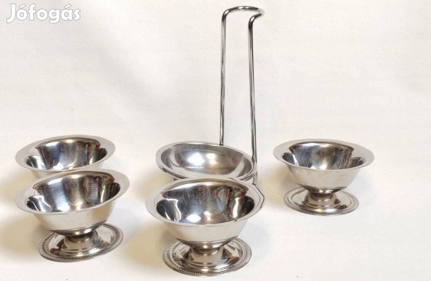 Rozsdamentes acél Fagylaltos kehely, kanál tartó