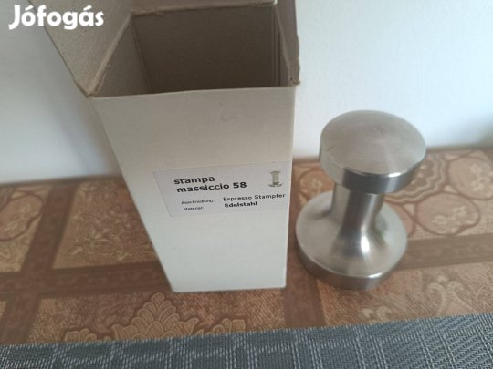 Rozsdamentes acél eszpresszó kávétömörítő (tamper). 58mm