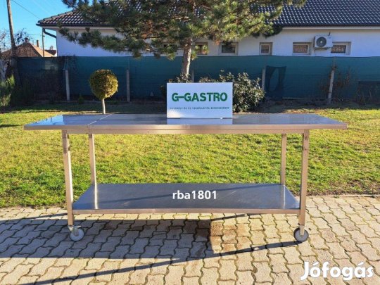 Rozsdamentes asztal alsó polccal rba180