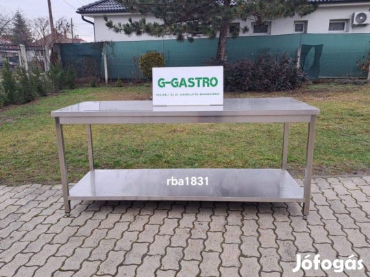 Rozsdamentes asztal alsó polccal rba183
