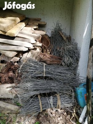 Rozsdamentes drót huzal feltekert használt kb 10 kg kerítésdrótkordon