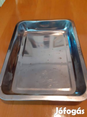 Rozsdamentes nagyobb füles tepsi 25x35x5cm