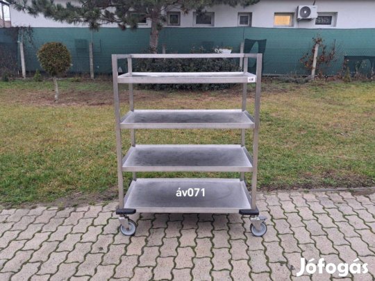 Rozsdamentes regál görgőkkel Áv07