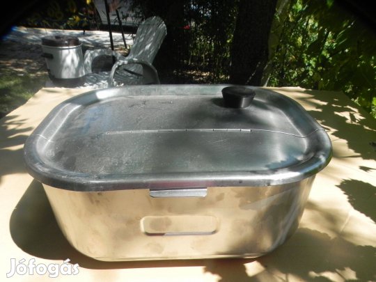 Rozsdamentes tálaló nyitható fedővel kb 8 l chafing cséving 2db