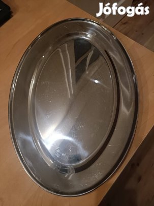 Rozsdamentes tálca ezüst színű