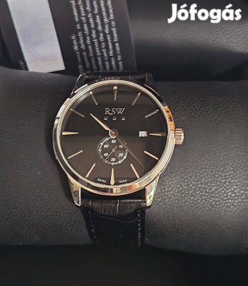 Rsw Swiss Made férfi óra 43mm, fekete, új, 2 év garancia