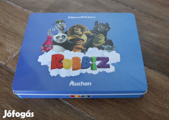 Rubbiz Auchan Dreamworks társasjáték fém dobozában