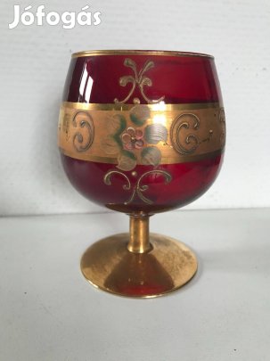 Rubin-arany festett üvegkehely eladó