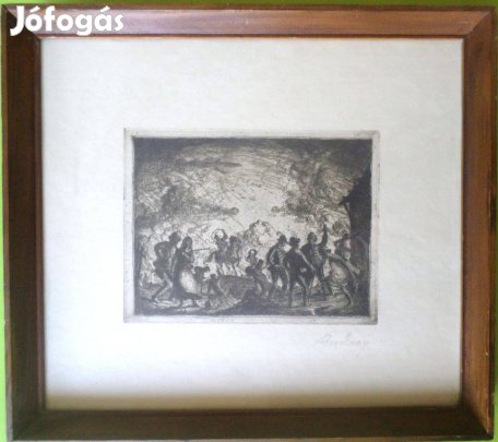 Rudnay Gyula: Mulatozó társaság (rézkarc)