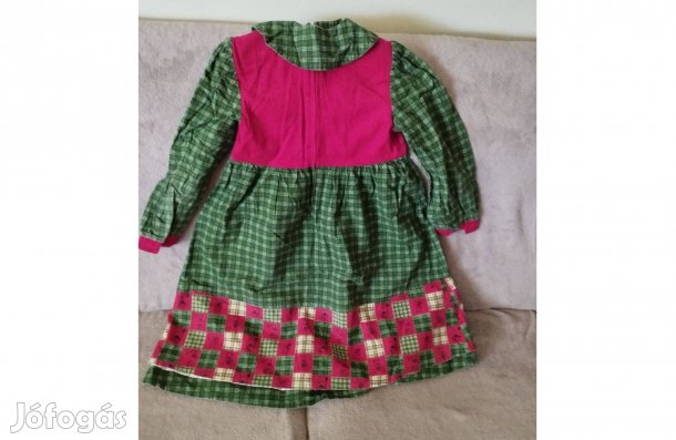 Ruha lányka 122-128 zöld piros