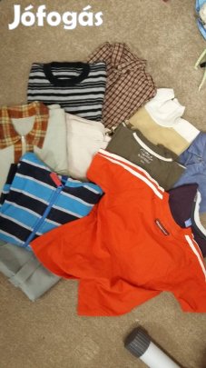 Ruhapakk 110/116-os méret fiú (hosszú, kardigán, mellény, ing, póló)