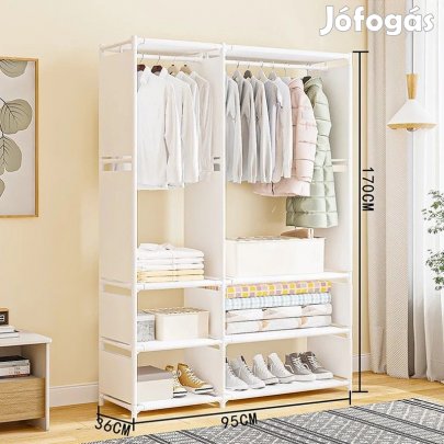 Ruhásszekrény szövet 170x36x95cm fehér TR02-2