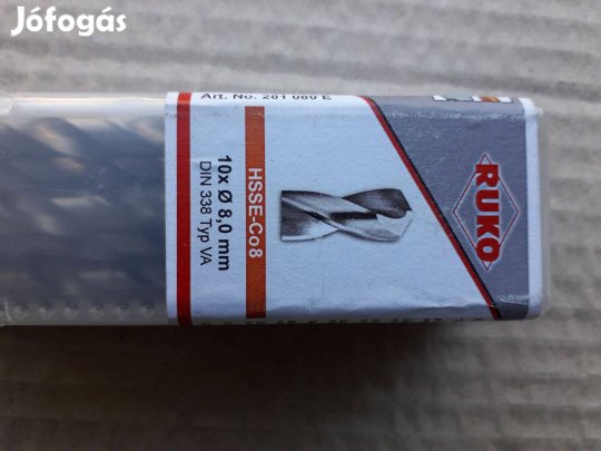 Ruko kobaltos csigafúró dia 8mm, Hsse-Co8, Ruko 281080E