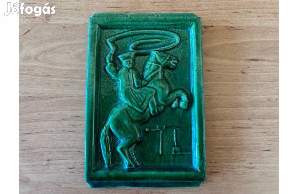 Rusói mázas kerámia falikép, relief, kályhacsempe