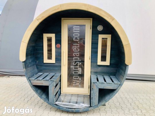 Rustic Finn Hordó Szauna, Thermo anyagból, Elektromos fűtéssel