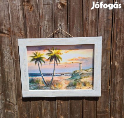 Rusztikus képkeret fehér szín