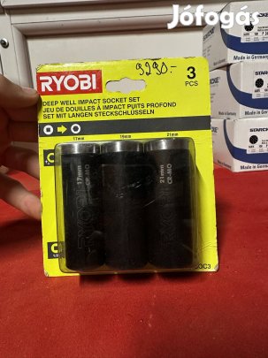 Ryobi ütvecsavarozó dugókulcs készlet - 17, 19, 21 mm - Új