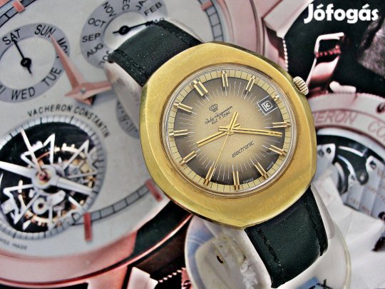 Rzika nagy (41mm) Jules Jürgensen Electronic billegőmotoros óra 1970