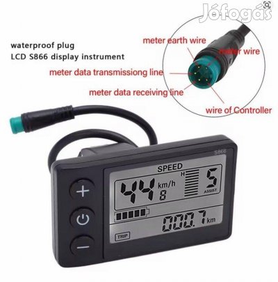 S866 típusú LCD E-bike kilométeróra