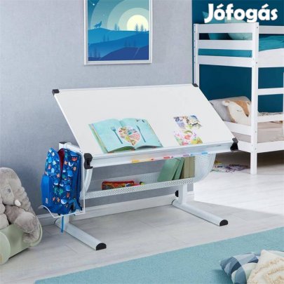 SARI állítható magasságú és fedlapú író-rajzasztal (fehér) 95562