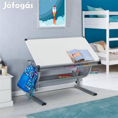 SARI állítható magasságú és fedlapú író-rajzasztal (fehér-alu) 95561