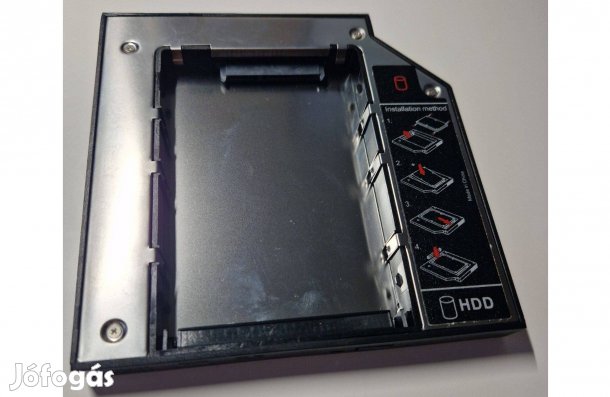 SATA 2nd HDD/SSD caddy, második winchester beépítő keret (12.7mm)
