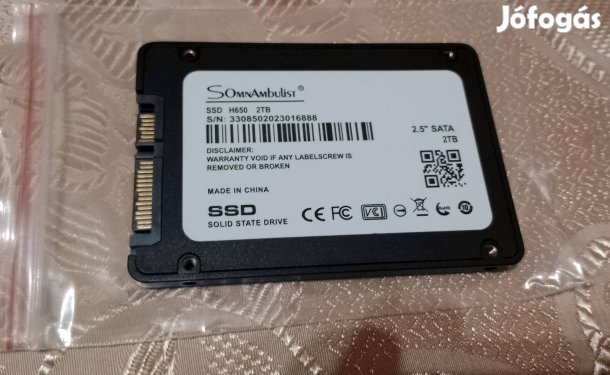 SSD 2TB 2.5" Somnambulist 100% állapot