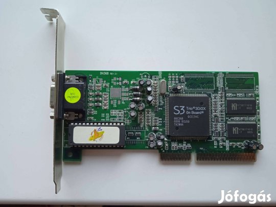 S 3 Trio 3D / 2X grafikus kártya ,Butterfly BIOS-os , AGP-s
